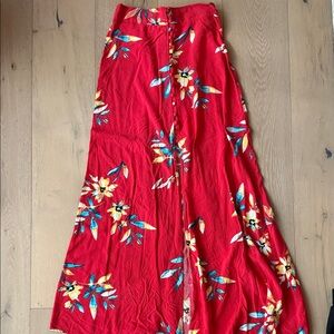 Express Red Floral Maxi Skirt